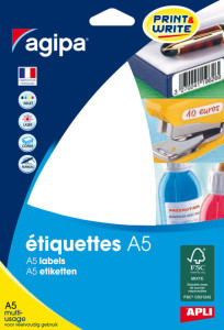 agipa Etiquettes multi-usage, 38,5 x 65 mm, blanches