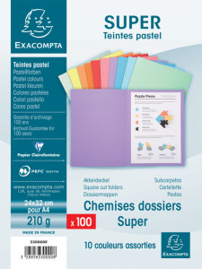 EXACOMPTA Chemises SUPER 250, A4, bleu clair