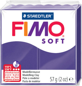 FIMO Pâte à modeler SOFT, à cuire, bleu brillant, 57 g