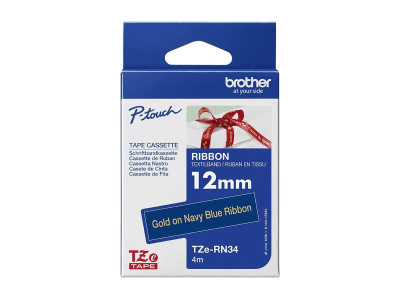 Brother TZE-RN34 ruban laminé P-Touch 12mm NAVY Bleu Or