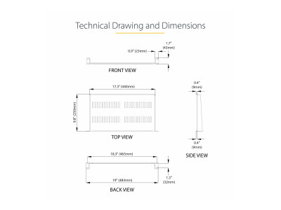 Startech : 1U VENTED RACK SHELF - 10 254 MM DEEP 1U SHELF - VENTED