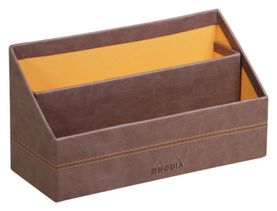 RHODIA Porte-courrier, en similicuir, noir