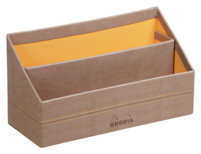 RHODIA Porte-courrier, en similicuir, noir