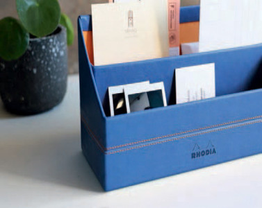 RHODIA Porte-courrier, en similicuir, noir