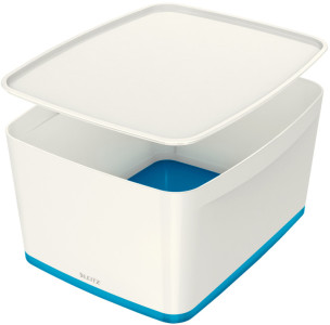 LEITZ Boîte de rangement My Box, 18 litres, blanc/bleu