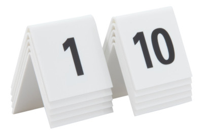 Securit Kit numéros de table 1 - 10, blanc, acrylique