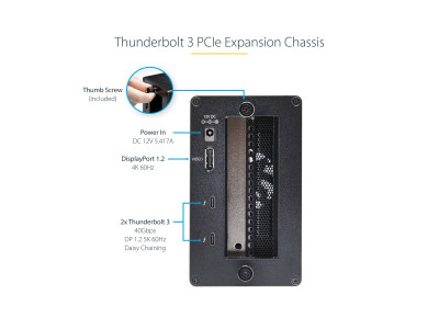 Startech : THUNDERBOLT 3 TO PCIE ENCLOSURE avec DISPLAYPORT - PCIE X16