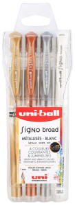 uni-ball Stylo roller à encre gel SIGNO broad UM-153, étui