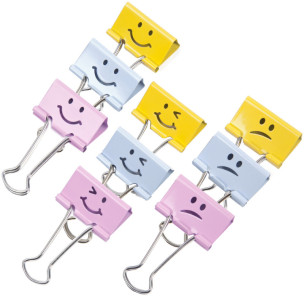 Rapesco clips liant, (B) 32 mm, bleu clair, Emoji