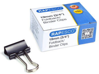 Rapesco clips liant, largeur: 25 mm, noir