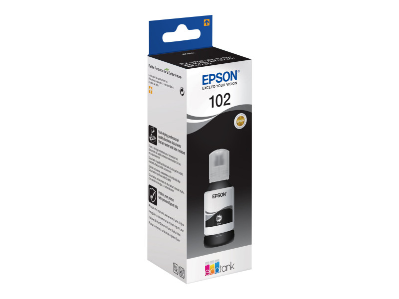 3 Recharges 102 Compatibles pour imprimantes Epson Ecotank - Noir -  Cartouche imprimante - LDLC