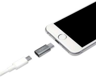 LogiLink Adaptateur USB, USB-C mâle - micro USB femelle