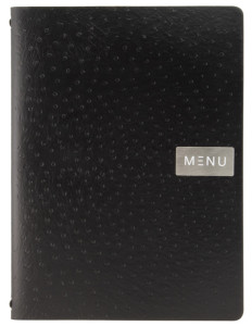 Portefeuille menus Securit EGO, A4, cuir, noir