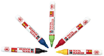 Marabu KiDS Textilmarker, 5 x 3 ml, 5er Blister