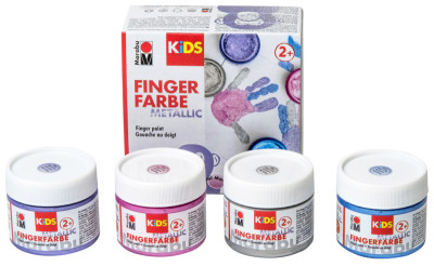 Marabu KiDS Fingerfarbe métallique, 100 ml, Set 4er