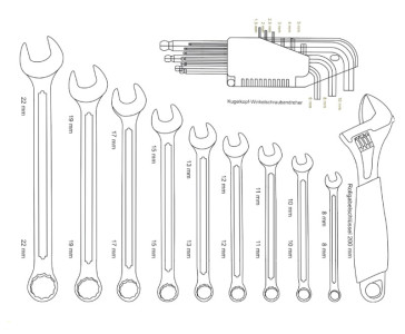 BRÜDER MANNESMANN Jeu d'outils, 159 pièces, valise en alu