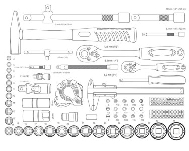 BRÜDER MANNESMANN Jeu d'outils, 159 pièces, valise en alu