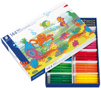 STAEDTLER Noris Club de Fasermaler Jumbo, 144pc boîte scolaire