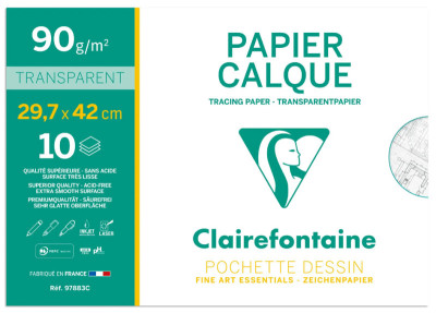 Clairefontaine Papier calque, 240 x 320 mm, 70 g/m2