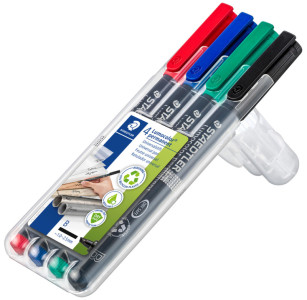 STAEDTLER Marqueur permanent 314B Lumocolor, étui de 4