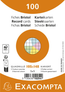 EXACOMPTA Fiches bristol, A6, ligné, jaune