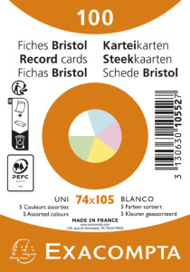 EXACOMPTA Fiches bristol, A7, ligné, jaune