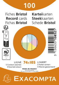 EXACOMPTA Fiches bristol, A7, ligné, vert