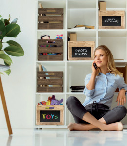 boîte en bois Securit Tableau Caddy, avec 2 surfaces de tableau noir