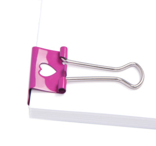 RAPESCO Pince double clip, (L)19 mm, rose, coeur