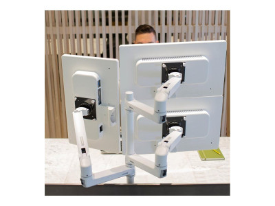 Ergotron : LX DUAL STACKING ARM. extension et COLLAR KIT. BRIGHT WHITE