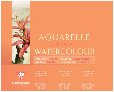 Clairefontaine Bloc artiste Aquarelle ETIVAL, 180 x 240 mm