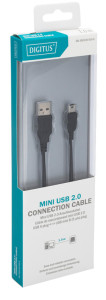 DIGITUS câble de connexion USB 2.0, USB A - USB mini-B, 1.0m