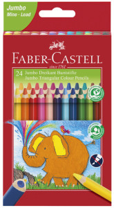 Faber-Castell crayons de Triangulaire cas Jumbo, 24er