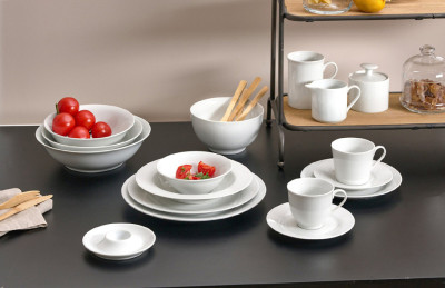 Enclencher par assiette creuse R & B « Bianco » porcelaine