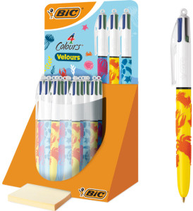 BIC Stylo à bille rétractable 4Colours Velours, présentoir