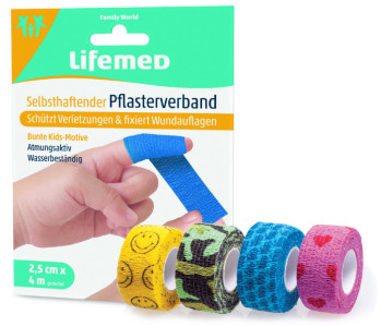 bandage Lifemed, auto-adhésifs, des couleurs assorties