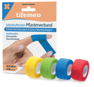 bandage Lifemed, auto-adhésifs, des couleurs assorties