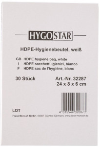 franz mensch Sac hygiénique en HDPE, non imprimé, blanc