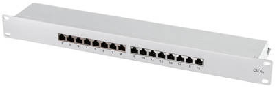 LogiLink 19 « panneau de raccordement Cat.6A, 16 ports, gris clair, 1 U