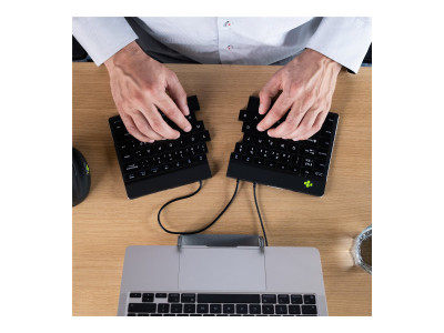 R-Go Tools R-Go Split Break Clavier Ergonomique, AZERTY (FR), noir, filaire