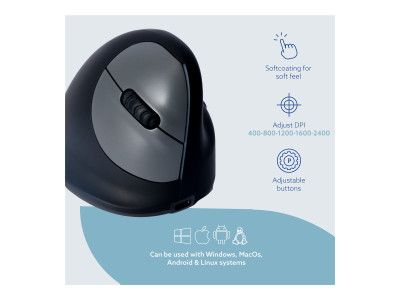 R-Go Tools R-Go HE Mouse, Souris ergonomique droitier sans fil Moyen