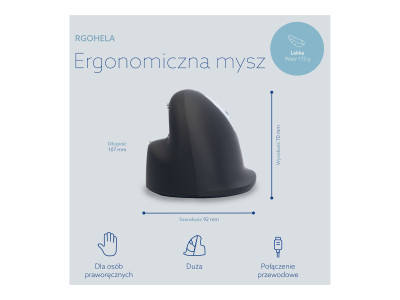 R-Go Tools R-Go HE Mouse, Souris ergonomique droitier filaire Grand