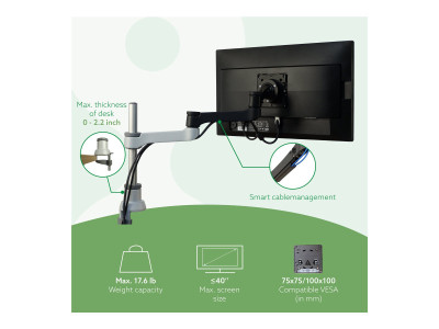 R-Go Tools R-Go Zepher 4 C2, Bras d'écran circulaire fixation bureau