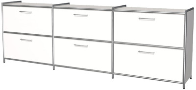 Kerkmann buffet ARTLINE, 2 hauteurs de fichiers, 2 tiroirs, blanc