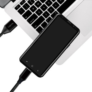 LogiLink Câble USB 2.0, USB-A - USB-C mâle, 0,3 m, noir