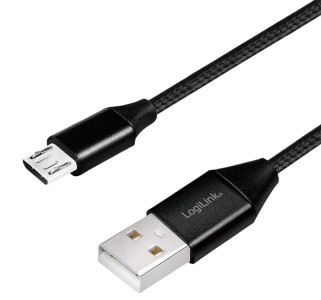 LogiLink Câble USB 2.0, USB-A - Micro USB, 1,0 m, rouge