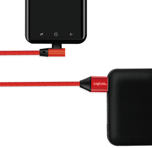 LogiLink Câble USB 2.0, USB-A - USB-C mâle, 1,0 m, rouge