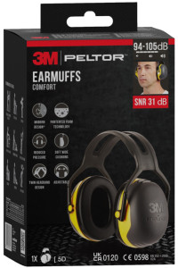 3M Peltor Casque antibruit confort X2A, noir/jaune