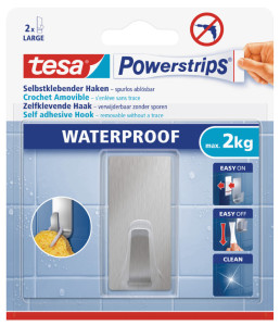 tesa Powerstrips Crochet ZOOM WATERPROOF Small, métal