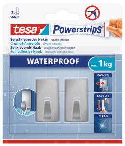 tesa Powerstrips Crochet ZOOM WATERPROOF Small, métal